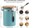 Coffee Canisters Airtight Coffee Bean Storage Container Kitchen Stainless Steel Food Storage Container with Scoop Date Tracker & CO2 Valve 61Fl Oz